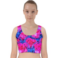 Rose Bowls Velvet Racer Back Crop Top