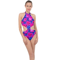 Rose Bowls Halter Side Cut Swimsuit