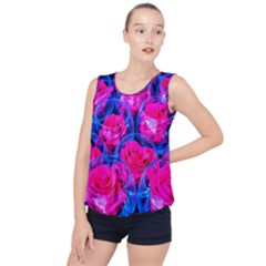 Rose Bowls Bubble Hem Chiffon Tank Top