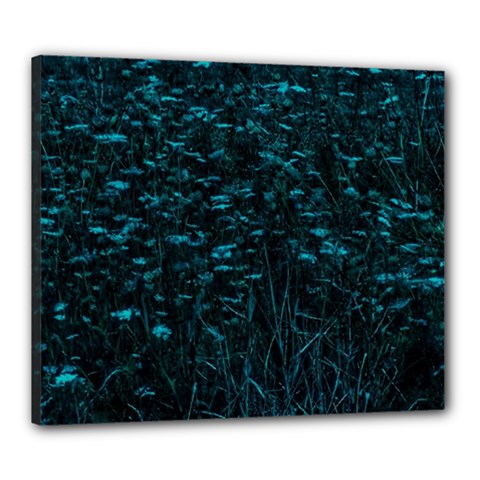 Dark Green Queen Anne s Lace Hillside Canvas 24  X 20  (stretched) by okhismakingart