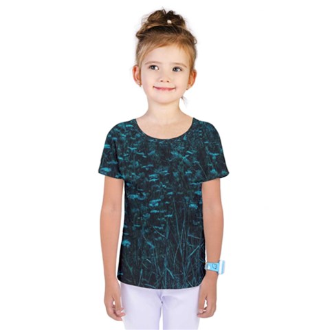 Dark Green Queen Anne s Lace Hillside Kids  One Piece Tee by okhismakingart