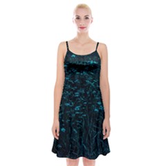 Dark Green Queen Anne s Lace Hillside Spaghetti Strap Velvet Dress by okhismakingart