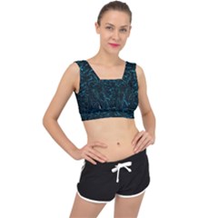 Dark Green Queen Anne s Lace Hillside V-back Sports Bra