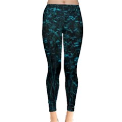 Dark Green Queen Anne s Lace Hillside Inside Out Leggings by okhismakingart