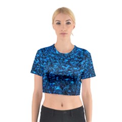 Blue Queen Anne s Lace Hillside Cotton Crop Top by okhismakingart