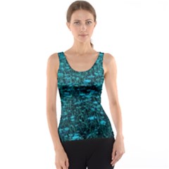 Blue-green Queen Annes Lace Hillside Tank Top by okhismakingart