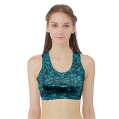 Blue-green Queen Annes Lace Hillside Sports Bra With Border by okhismakingart