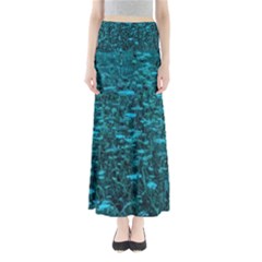 Blue-green Queen Annes Lace Hillside Full Length Maxi Skirt by okhismakingart