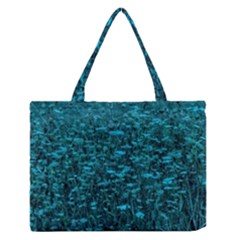 Blue-green Queen Annes Lace Hillside Zipper Medium Tote Bag by okhismakingart