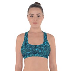 Blue-green Queen Annes Lace Hillside Cross Back Sports Bra by okhismakingart