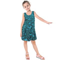 Blue-green Queen Annes Lace Hillside Kids  Sleeveless Dress by okhismakingart