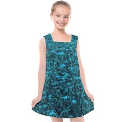 Blue-green Queen Annes Lace Hillside Kids  Cross Back Dress by okhismakingart