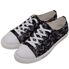 Black And White Queen Anne s Lace Hillside Women s Low Top Canvas Sneakers by okhismakingart