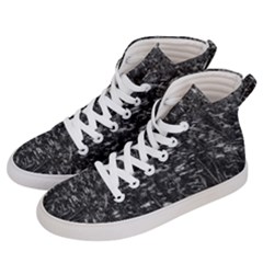 Black And White Queen Anne s Lace Hillside Women s Hi-top Skate Sneakers by okhismakingart