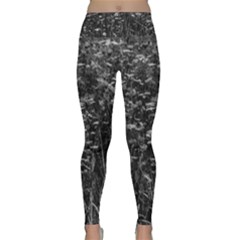 Black And White Queen Anne s Lace Hillside Lightweight Velour Classic Yoga Leggings by okhismakingart