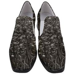 Black And White Queen Anne s Lace Hillside Slip On Heel Loafers by okhismakingart