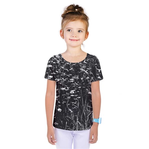 High Contrast Black And White Queen Anne s Lace Hillside Kids  One Piece Tee by okhismakingart