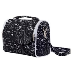 High Contrast Black And White Queen Anne s Lace Hillside Satchel Shoulder Bag