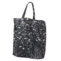 High Contrast Black And White Queen Anne s Lace Hillside Giant Grocery Tote by okhismakingart