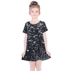 High Contrast Black And White Queen Anne s Lace Hillside Kids  Simple Cotton Dress by okhismakingart