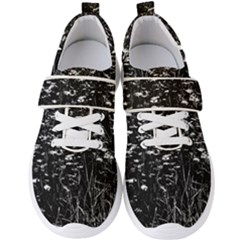 High Contrast Black And White Queen Anne s Lace Hillside Men s Velcro Strap Shoes by okhismakingart