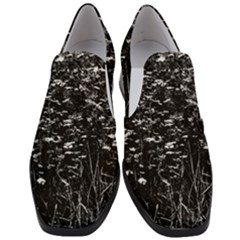 High Contrast Black And White Queen Anne s Lace Hillside Slip On Heel Loafers by okhismakingart