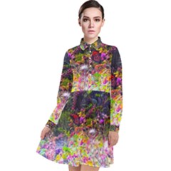 Magic Butterfly Long Sleeve Chiffon Shirt Dress