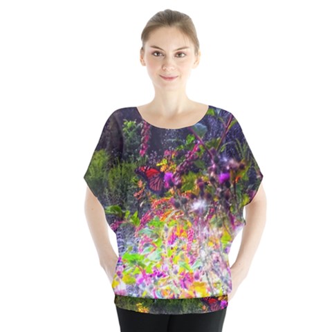 Magic Butterfly Batwing Chiffon Blouse by okhismakingart