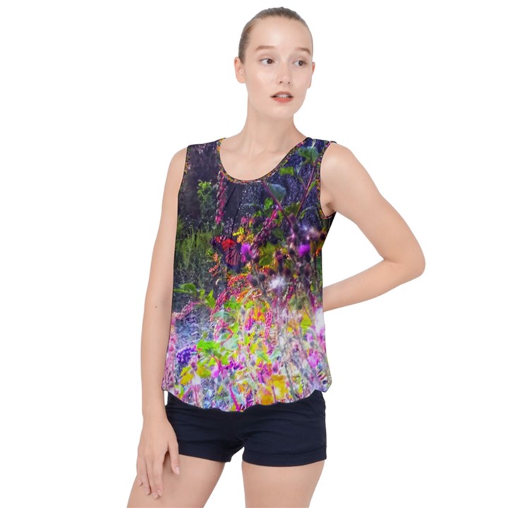 Magic Butterfly Bubble Hem Chiffon Tank Top