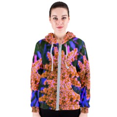 Yellow, Pink, And Blue Sumac Bloom Women s Zipper Hoodie by okhismakingart