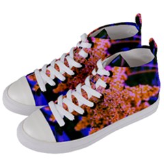 Yellow, Pink, And Blue Sumac Bloom Women s Mid-top Canvas Sneakers by okhismakingart