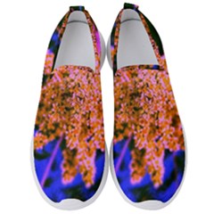 Yellow, Pink, And Blue Sumac Bloom Men s Slip On Sneakers by okhismakingart