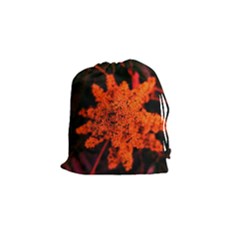 Orange Sumac Bloom Drawstring Pouch (small)