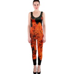 Orange Sumac Bloom One Piece Catsuit by okhismakingart