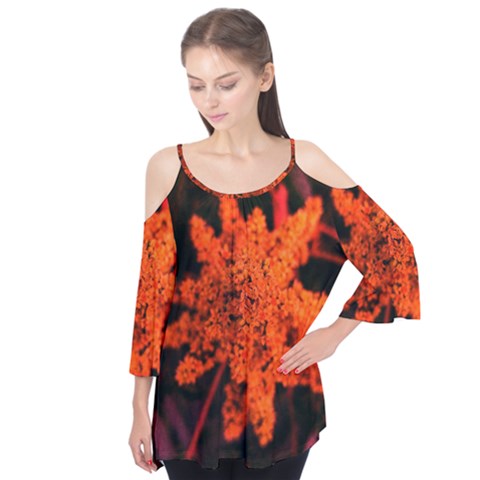 Orange Sumac Bloom Flutter Tees by okhismakingart