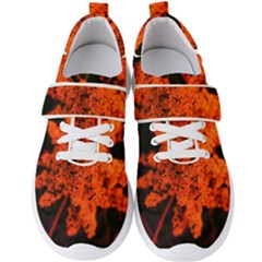 Orange Sumac Bloom Men s Velcro Strap Shoes