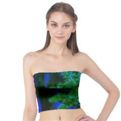 Blue And Green Sumac Bloom Tube Top by okhismakingart