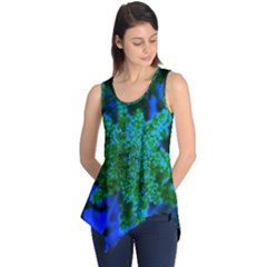 Blue And Green Sumac Bloom Sleeveless Tunic by okhismakingart