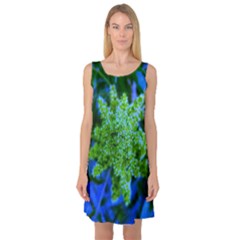 Lime Green Sumac Bloom Sleeveless Satin Nightdress by okhismakingart