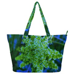 Lime Green Sumac Bloom Full Print Shoulder Bag by okhismakingart