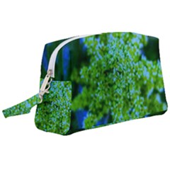 Lime Green Sumac Bloom Wristlet Pouch Bag (large)