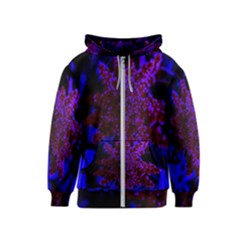 Maroon And Blue Sumac Bloom Kids  Zipper Hoodie by okhismakingart