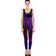 Maroon And Blue Sumac Bloom One Piece Catsuit by okhismakingart