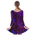 Maroon and Blue Sumac Bloom Long Sleeve Skater Dress View2