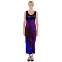 Maroon and Blue Sumac Bloom Fitted Maxi Dress View1