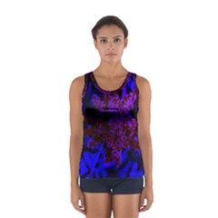 Maroon And Blue Sumac Bloom Sport Tank Top 