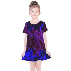 Maroon And Blue Sumac Bloom Kids  Simple Cotton Dress by okhismakingart