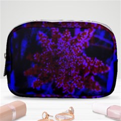 Maroon And Blue Sumac Bloom Make Up Pouch (small) by okhismakingart