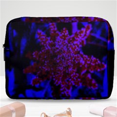 Maroon And Blue Sumac Bloom Make Up Pouch (large) by okhismakingart