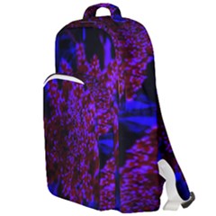 Maroon And Blue Sumac Bloom Double Compartment Backpack by okhismakingart